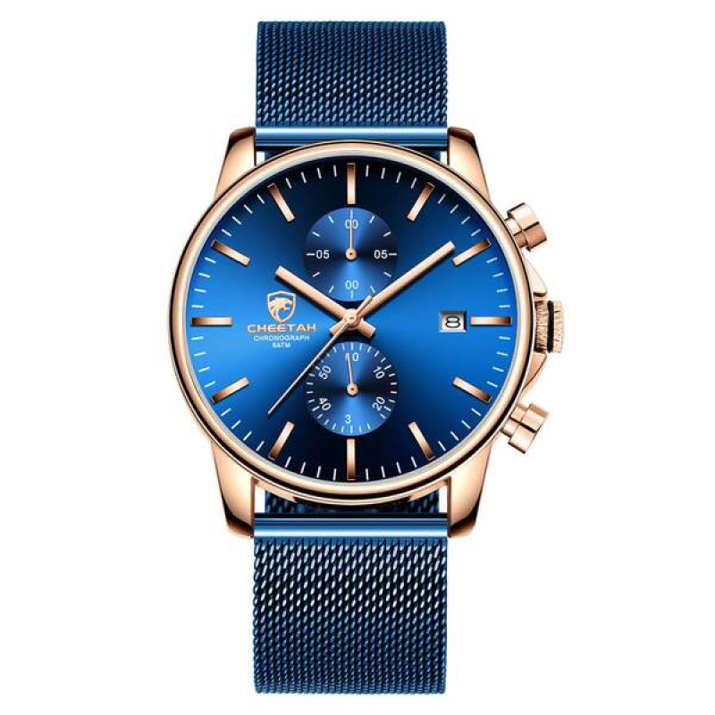 CHEETAH CH1604 ARISTO X7 - Men's Rose Gold and Blue Chronograph Watch