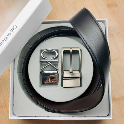 Calvin Klein Two Buckle Belt Set