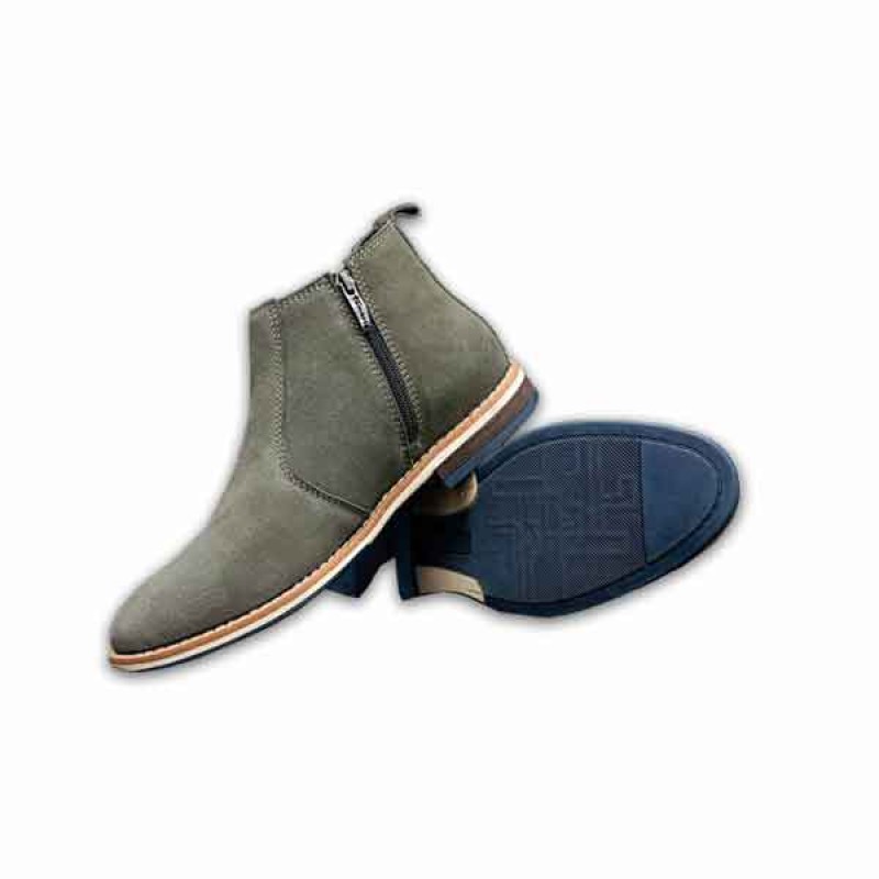 Suede Velvet Chelsea Boot Grey