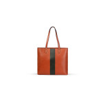 Green Stripe Leather Tote Bag