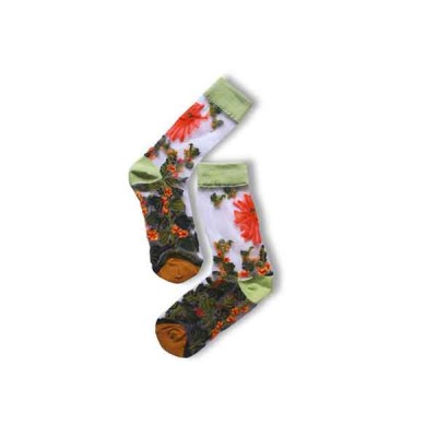 Mid Calf Transparent Floral Socks EAS-02