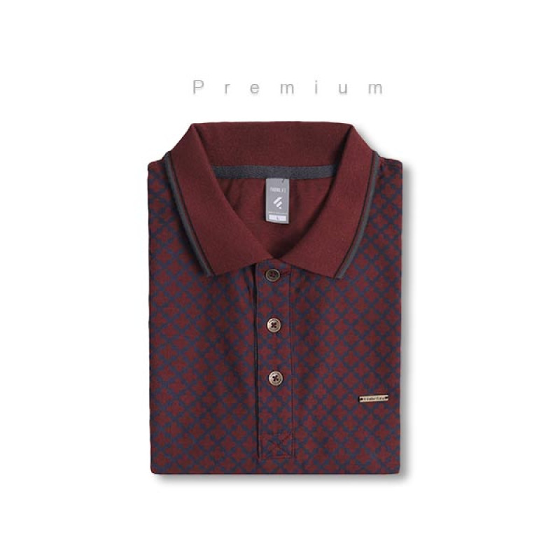 Premium Elite Edition Double PK Cotton Polo- Marron