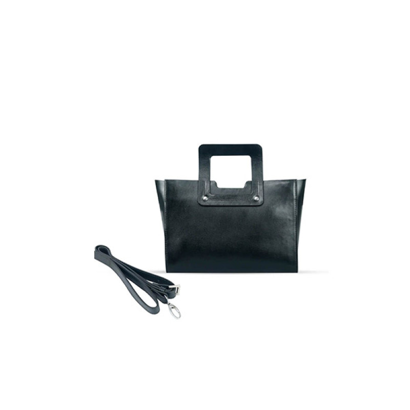 Black Square Leather Handbag