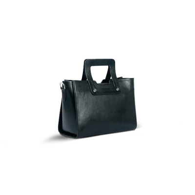 Black Square Leather Handbag