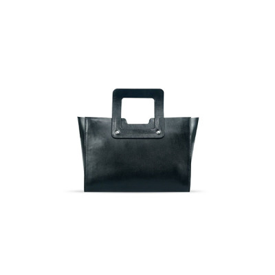 Black Square Leather Handbag