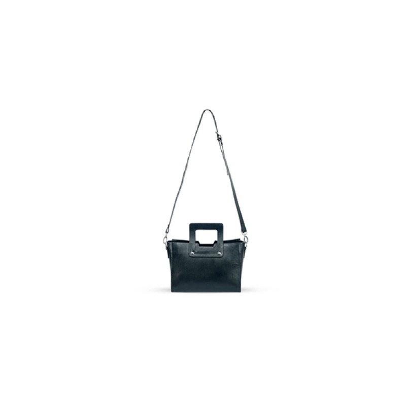 Black Square Leather Handbag