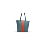 Sky Blue Leather Tote Bag