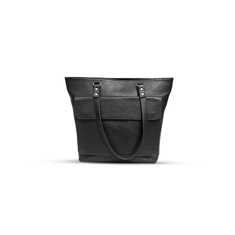 Black Leather Tote Bag