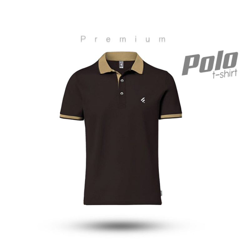 Single Jersey Knitted Cotton Polo - Chocolate