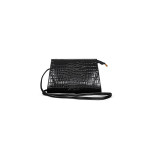 Slick Croco-Design Black Ladies Handbag