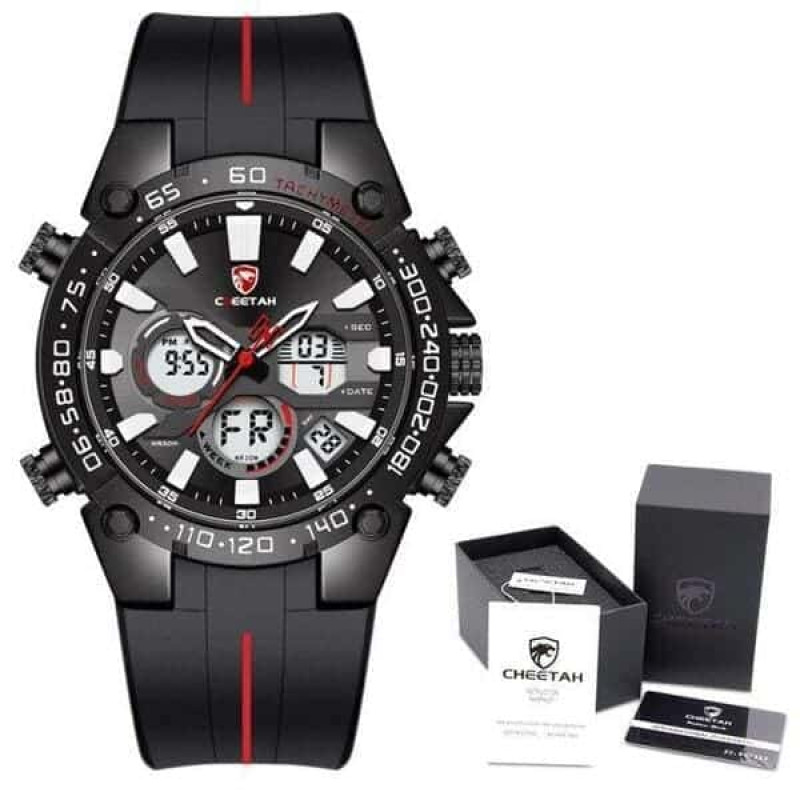 CHEETAH CH1611 BOTZ Y - Men's Black and Red Digital Sports Watch