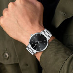 CHEETAH CH1615 GEM - Men's Classy Modern Watch - Silver Black