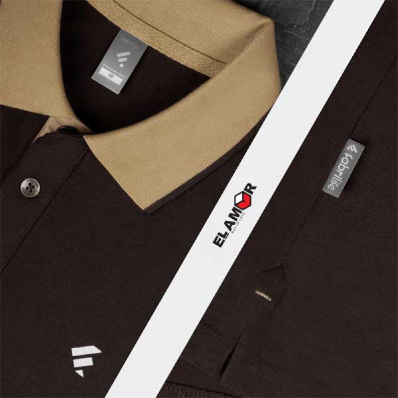 Single Jersey Knitted Cotton Polo - Chocolate