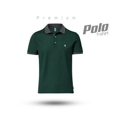 Single Jersey Knitted Cotton Polo - Green