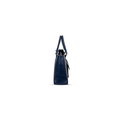 Women Executive Coach Leather Navy Color Bag