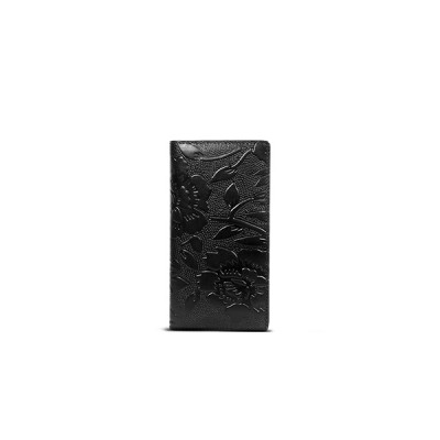 Floral Pattern Long Leather Wallet