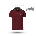 Single Jersey Knitted Cotton Polo - Maroon