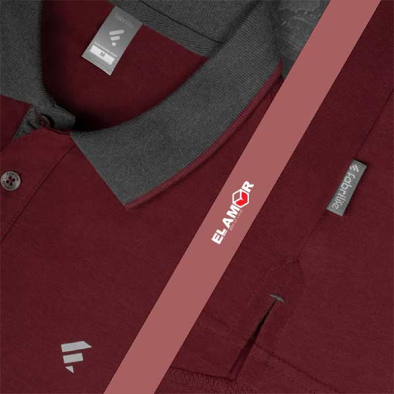 Single Jersey Knitted Cotton Polo - Maroon