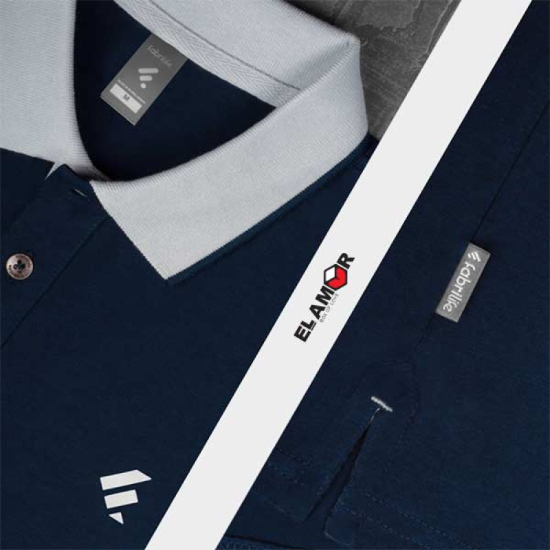 Fabrilife Single Jersey Knitted Cotton Polo - Navy