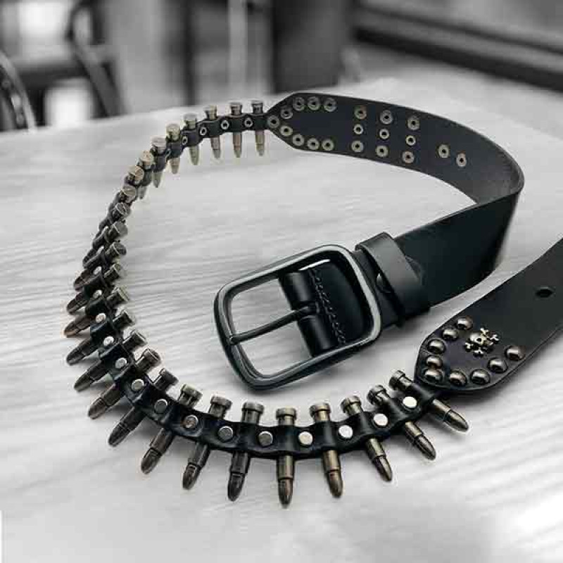 Casual Leather Bullet Belt