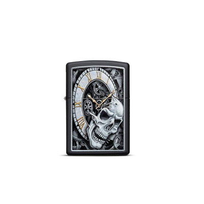 Skull Clock Design Zippo