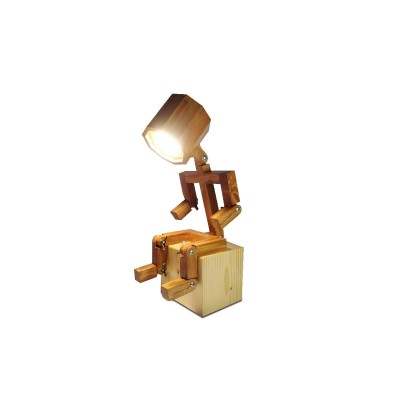 Sitting Robot Wood Lamp