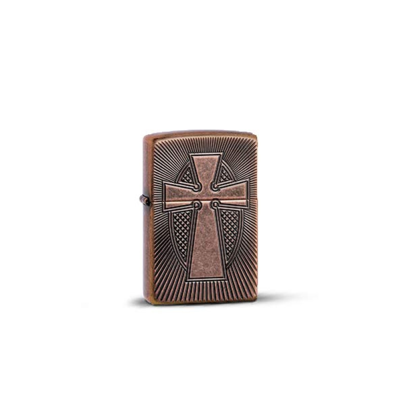 DEEP CARVE CROSS DESIGN ZIPPO