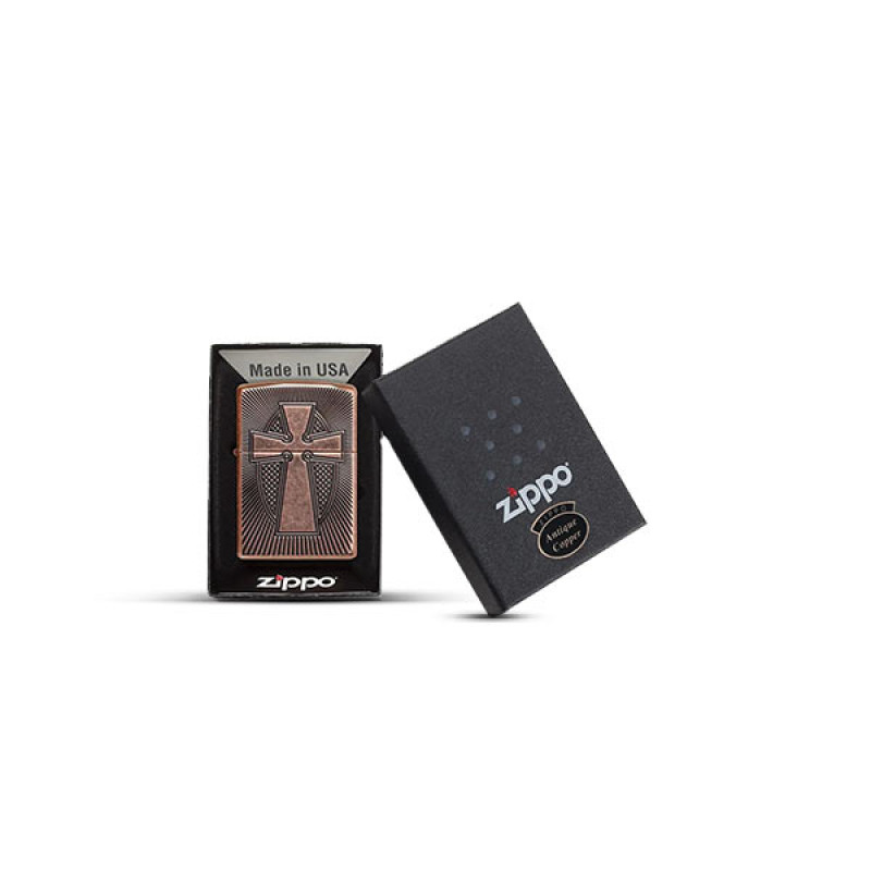 DEEP CARVE CROSS DESIGN ZIPPO