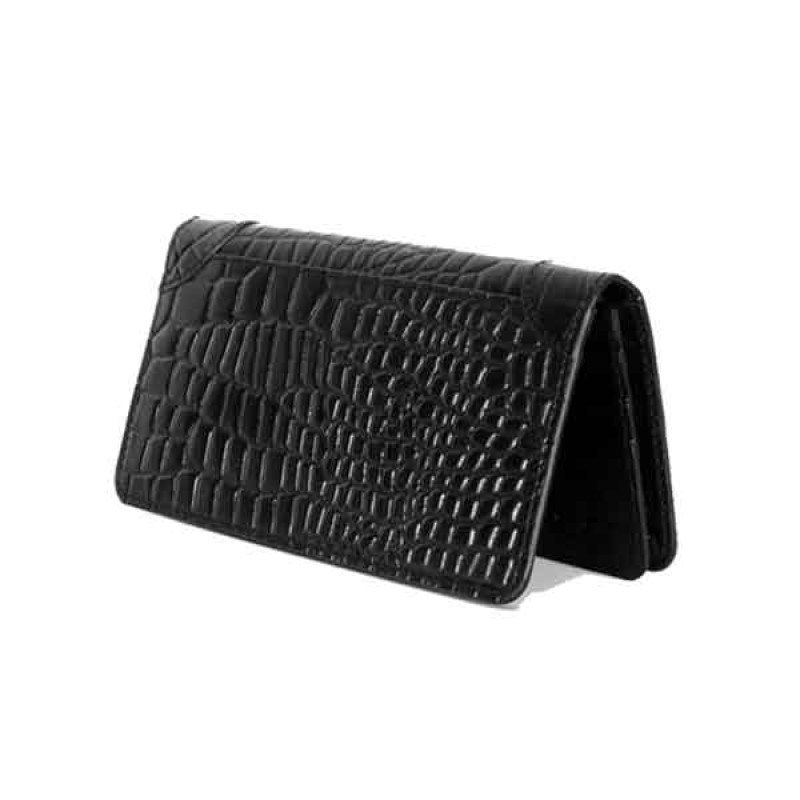 Croco design Leather Long Wallet