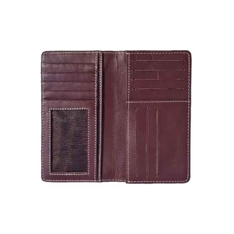 Semi Long Chocolate Leather Wallet