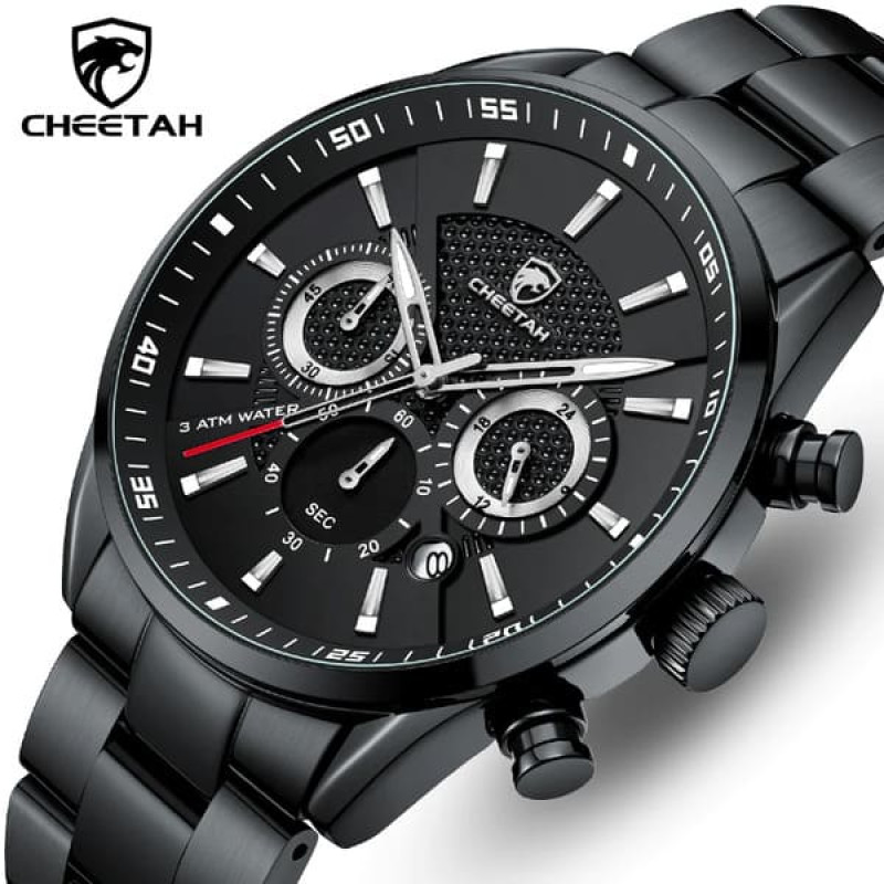 CHEETAH CH1613 CROWN - Men's Luxury Watch - Black Silver