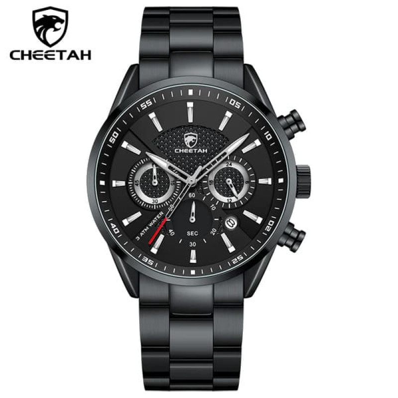 CHEETAH CH1613 CROWN - Men's Luxury Watch - Black Silver