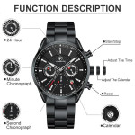 CHEETAH CH1613 CROWN - Men's Luxury Watch - Black Silver