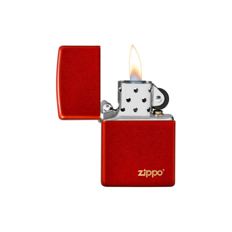 Classic Metallic Red Zippo Logo