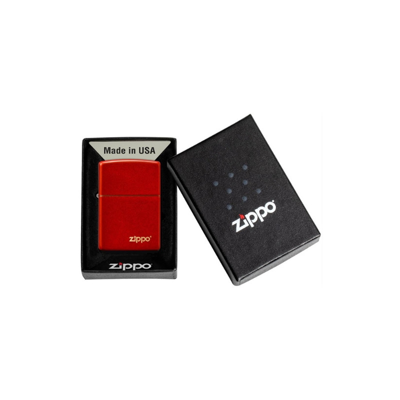 Classic Metallic Red Zippo Logo